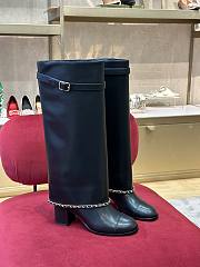 Chanel High Boots Suede Calfskin & Lambskin Black G39345 X56709 94305 - 1