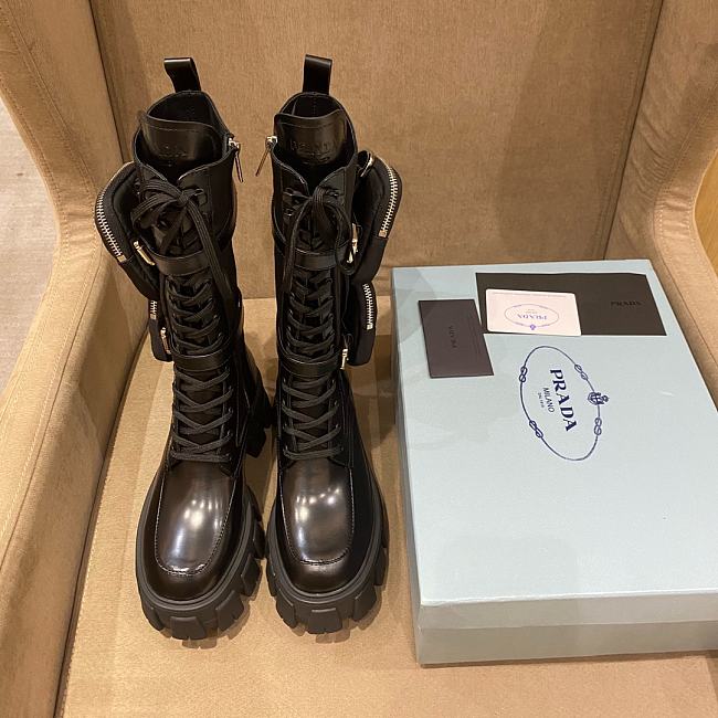 Prada Monolith leather and nylon boots - 1