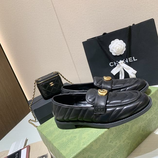 Gucci Loafer Black With Double G - 1
