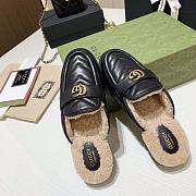 Gucci Double G Matelassé Black Slippers - 5