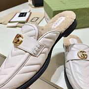	 Gucci Double G Matelassé White Cream Slippers - 5