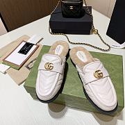 	 Gucci Double G Matelassé White Cream Slippers - 3