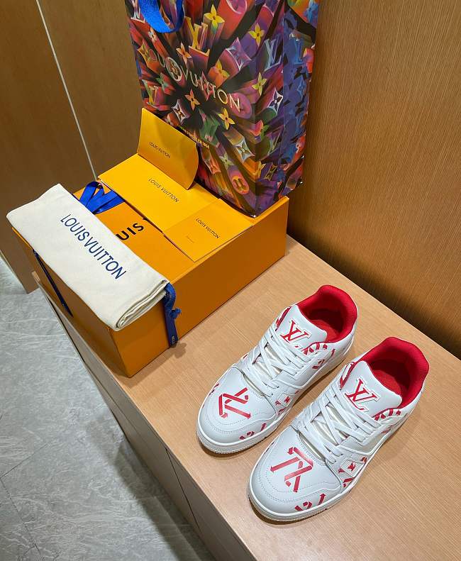 Louis Vuitton Red Trainer Sneaker - 1