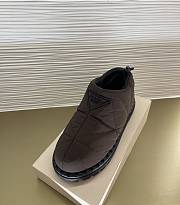 Prada Padded Brown Nylon Slip-On Shoes - 6