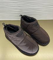 Prada Padded Brown Nylon Slip-On Shoes - 5