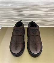 Prada Padded Brown Nylon Slip-On Shoes - 4