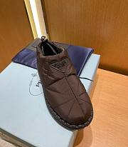 Prada Padded Brown Nylon Slip-On Shoes - 2