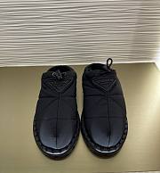 	 Prada Padded Black Nylon Slip-On Shoes - 5