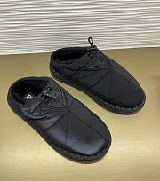 	 Prada Padded Black Nylon Slip-On Shoes - 3