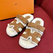 Hermes Suede Fur Plain Loafers & Slip-ons 01 - 4