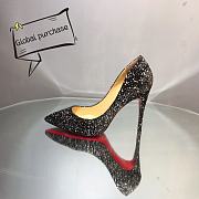 Christian Louboutin New Pigalle 100 Black Glitter High Heels Pumps - 6