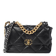 Chanel 19 Flap Bag Lambskin Large Black  - 1