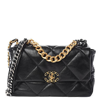 Chanel 19 Flap Bag Lambskin Large Black 
