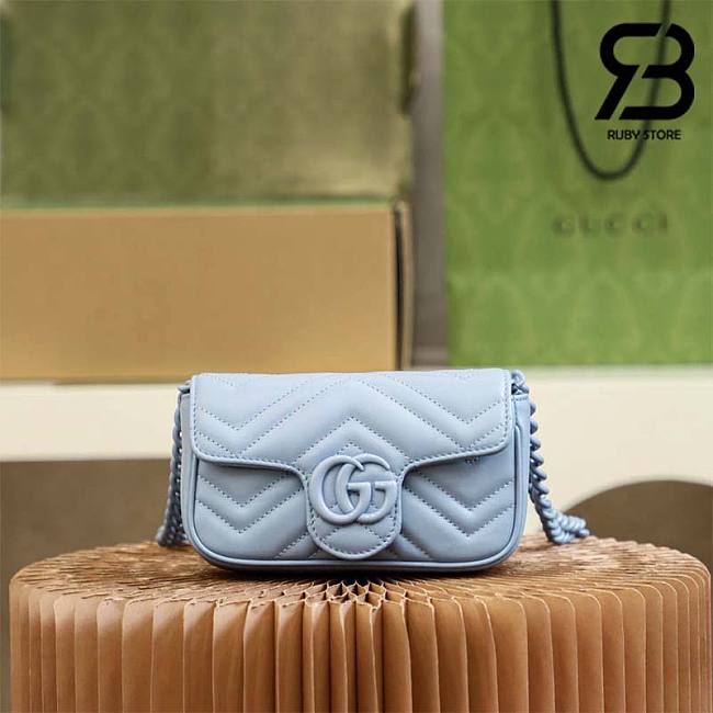 Gucci Marmont Belt Bag Pale Blue - 1