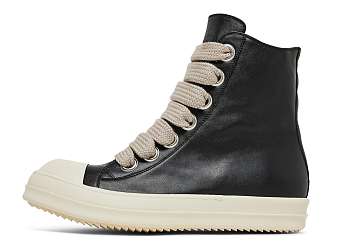 Rick Owens Fogachine High Black Milk Leather (Thick Shoes Laces) RU01B1890 LPOW1 9111