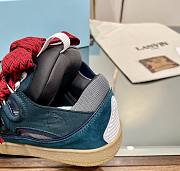 Lanvin Leather Curb Sneakers Dark Blue - 4