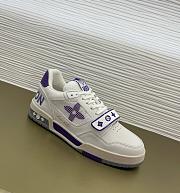 Louis Vuitton Trainer Sneaker White Purple - 2