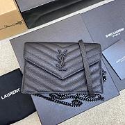 Saint Laurent Cassandre Quilted Textured-Leather Shoulder Black Bag One Size - 1