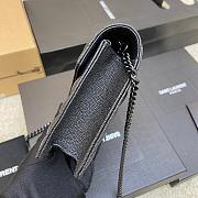 Saint Laurent Cassandre Quilted Textured-Leather Shoulder Black Bag One Size - 6