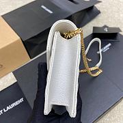Saint Laurent Cassandre Quilted Textured-Leather Shoulder White Bag One Size - 6