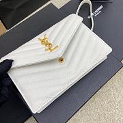 Saint Laurent Cassandre Quilted Textured-Leather Shoulder White Bag One Size - 3