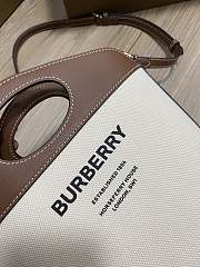 Burberry Canvas and Leather Two Tone Small Bucket Bag NaturalTan - 5