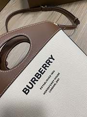 Burberry Canvas and Leather Two Tone Small Bucket Bag NaturalTan - 3