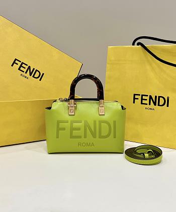 Fendi By The Way Mini Acid Green Leather Small Boston Bag