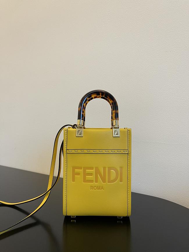 Fendi Mini Sunshine Shopper Yellow Leather Mini-Bag - 1