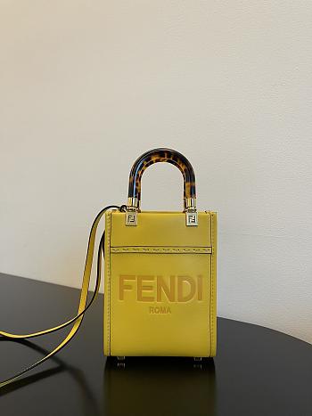 Fendi Mini Sunshine Shopper Yellow Leather Mini-Bag