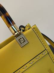 Fendi Mini Sunshine Shopper Yellow Leather Mini-Bag - 6