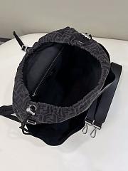 Fendi Small Drawstring Backpack Black FF Fabric Backpack - 2