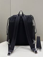 Fendi Small Drawstring Backpack Black FF Fabric Backpack - 3