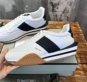 Tom Ford Suede Eco-Friendly Material James White/Black + Cream Sneaker - 4