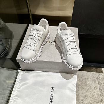 Diamond Light MaxiF White Knit Low-Top Trainers with Platform Sole