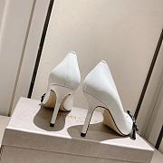 Jimmy Choo Romy 85 Latte Nappa Leather Pumps with Jimmy Choo Bow - 5