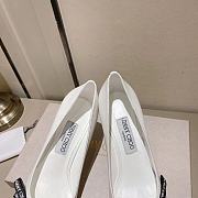 Jimmy Choo Romy 85 Latte Nappa Leather Pumps with Jimmy Choo Bow - 3
