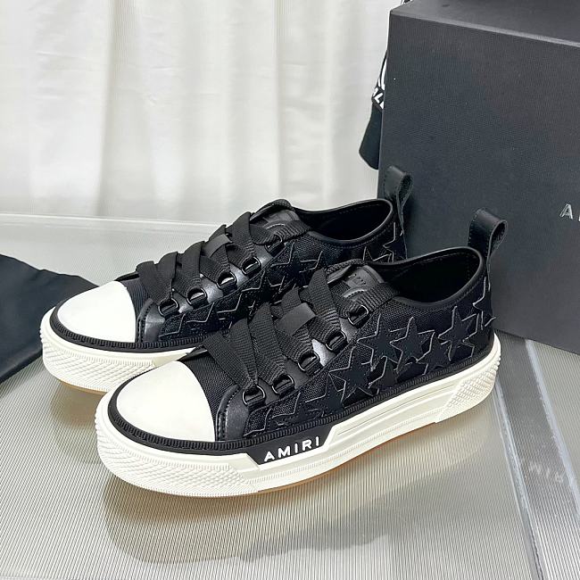 AMIRI Stars Court Low Black Sneaker - 1