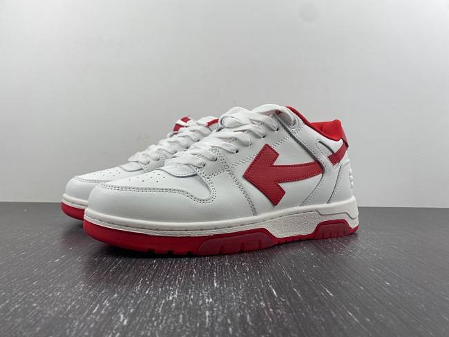 OFF-WHITE Out Of Office OOO Low Tops White Red OMIA189S22LEA0010125 - 1