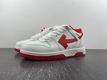OFF-WHITE Out Of Office OOO Low Tops White Red OMIA189S22LEA0010125