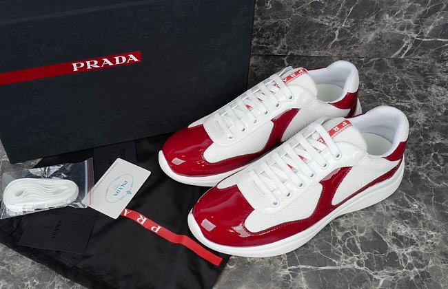 Prada America's Cup Sneakers Ruby Red White 4E3400_3LGP_F0V5A - 1