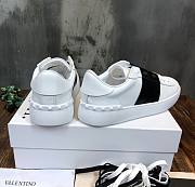 Valentino Open Sneaker In Calfskin Leather WhiteBlack - 5