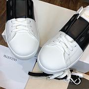 Valentino Open Sneaker In Calfskin Leather WhiteBlack - 2