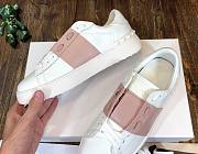 Valentino Open Sneaker In Calfskin Leather WhiteWater Rose - 4