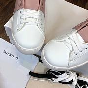 Valentino Open Sneaker In Calfskin Leather WhiteWater Rose - 2