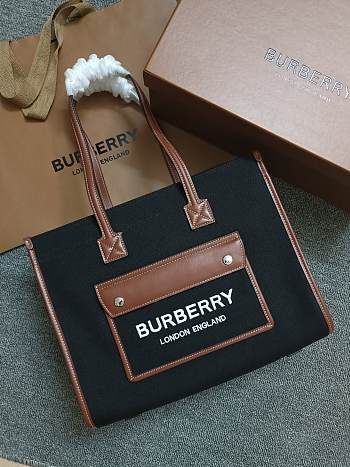 Burberry Mini Freya Tote Natural/Black Bag