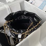 Chanel 22 Mini Handbag Shiny Calfskin & Gold-Tone Metal Black 20 × 19 × 6 Cm AS3980 - 6