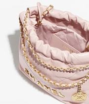 Chanel 22 Mini Handbag Shiny Calfskin & Gold-Tone Metal light Pink 20 × 19 × 6 Cm AS3980 - 6