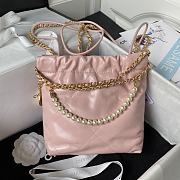 Chanel 22 Mini Handbag Shiny Calfskin & Gold-Tone Metal light Pink 20 × 19 × 6 Cm AS3980 - 4