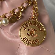 Chanel 22 Mini Handbag Shiny Calfskin & Gold-Tone Metal light Pink 20 × 19 × 6 Cm AS3980 - 3